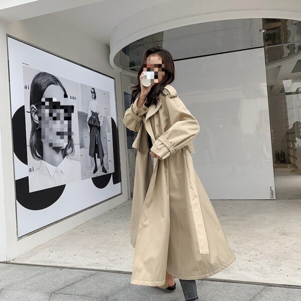 Women's Medium Length Detachable Trench Style Overcoat - Image 2