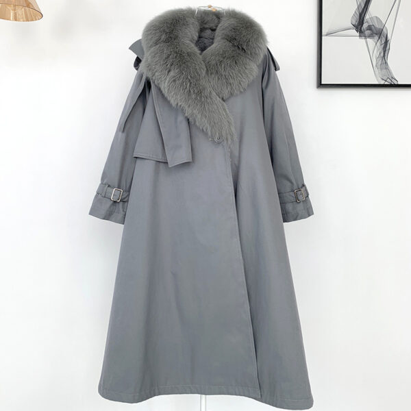Women's Medium Length Detachable Trench Style Overcoat - Image 5