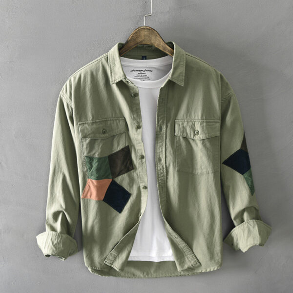 Men's Casual Long-sleeved Shirt Tooling Youth Jacket - Image 4