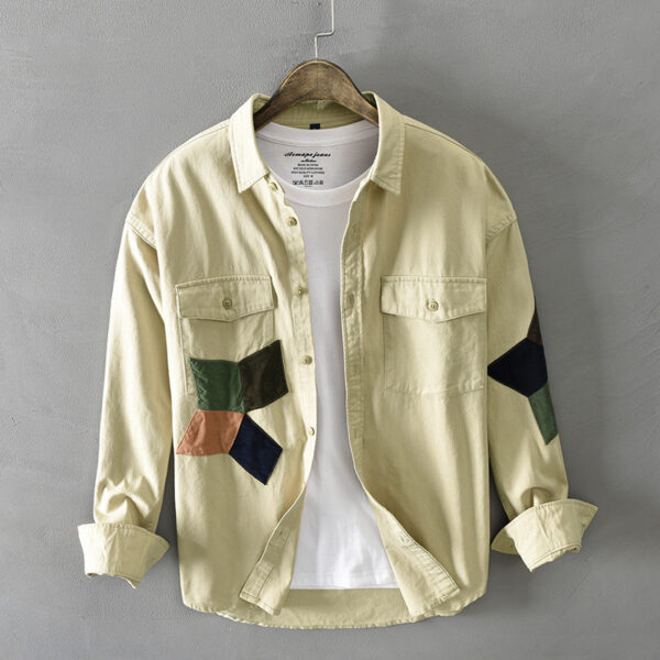 Men's Casual Long-sleeved Shirt Tooling Youth Jacket