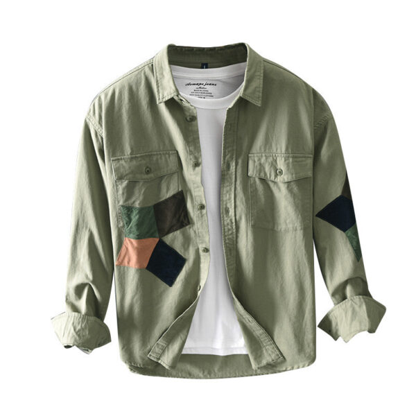 Men's Casual Long-sleeved Shirt Tooling Youth Jacket - Image 2