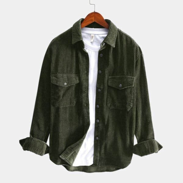 Corduroy Shirt Men Long Sleeved Shirt Thickened Retro Shirt - Image 2