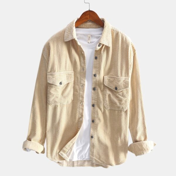 Corduroy Shirt Men Long Sleeved Shirt Thickened Retro Shirt - Image 3