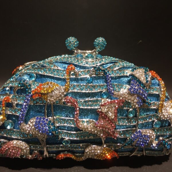 New Empty Metal Diamond Clutch Evening Bag - Image 6