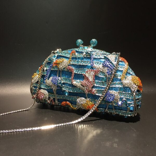 New Empty Metal Diamond Clutch Evening Bag - Image 5