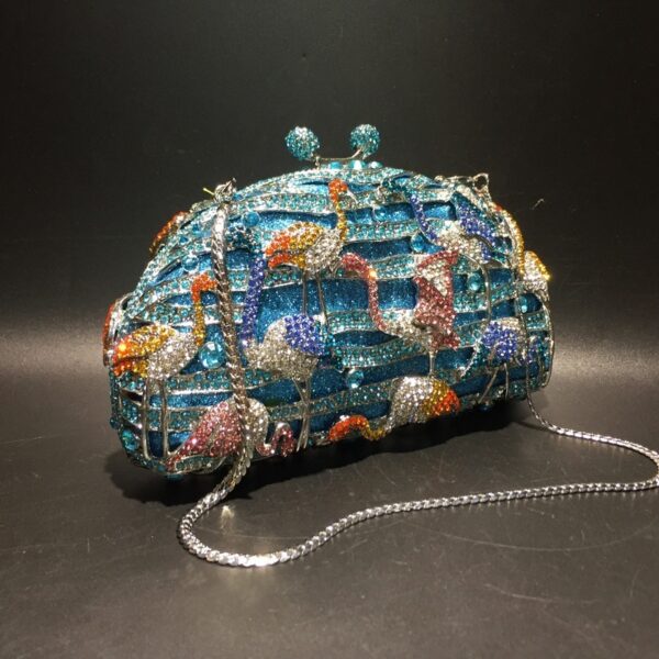 New Empty Metal Diamond Clutch Evening Bag - Image 4