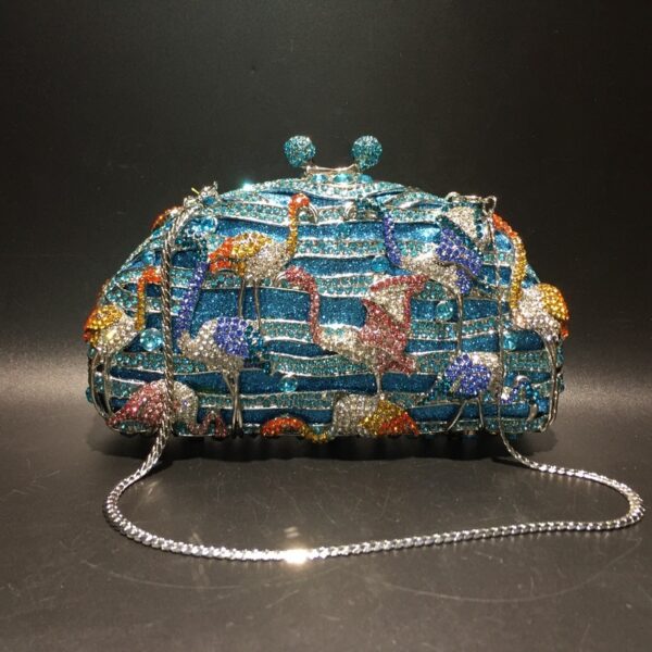 New Empty Metal Diamond Clutch Evening Bag - Image 3