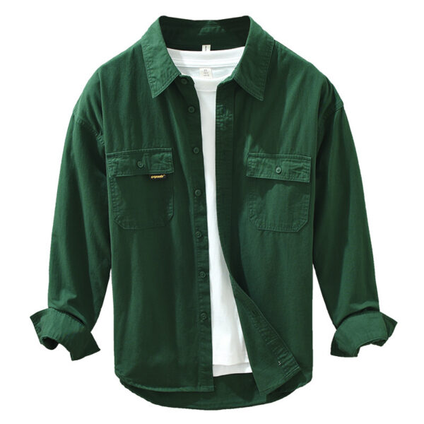 Cotton Long-sleeved Shirt Trendy Workwear Men's Width - Image 3