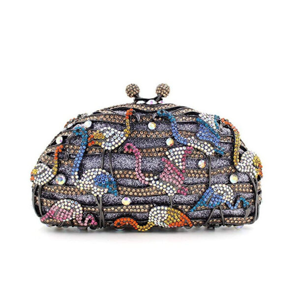 New Empty Metal Diamond Clutch Evening Bag - Image 2