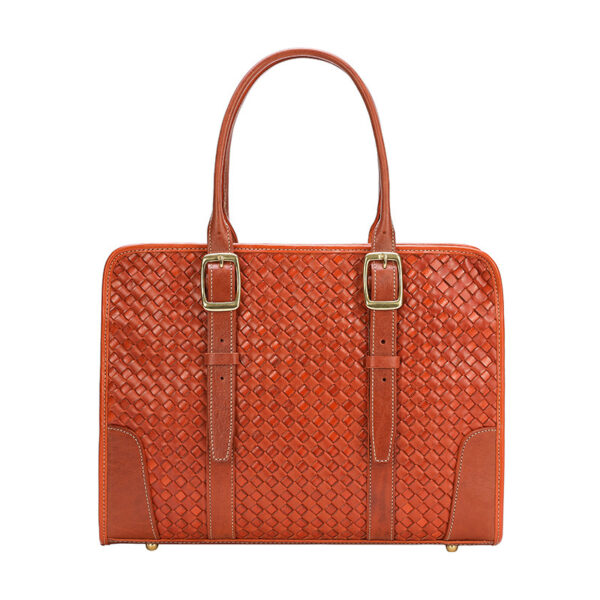 Women's Hand-woven Handbag Vegetable Tanned Full-grain Leather Cowhide - Image 5